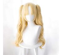 Fate/Grand Order Ereshkigal Wig 80cm Long Curly Heat Resistant Synthetic Hair Game Anime Cosplay Wig Claw Clip Ponytail Yellow
