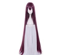 Fate Grand Order Servant Scathach Cosplay Wig 110cm Dark Red Long Straight Synthetic Hair Role Play Wig Heat Resistance Fiber BK-816