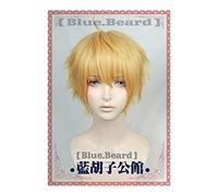 Fate/Prototype Grand Order Arthur Pendragon Golden Short Fluffy Cosplay Wig Halloween Costume Synthetic Hair Saber MZ-1189