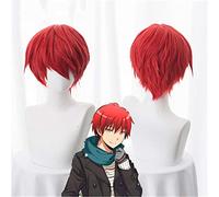 Fate/stay Night Emiya Shirou Cosplay Wig Short Fluffy Layered Red Orange Synthetic Hair Halloween Carnival Costume Wigs KUZW028