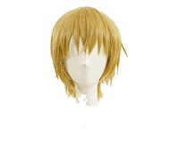 Fate/Stay Night Gilgamesh Cosplay Wig Short Golden Blonde Heat Resistant Synthetic Hair Wig + Wig Cap