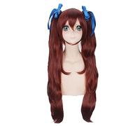 Fate Stay Night Tohsaka Rin Long Wavy Brown Cosplay Wig With Double Ponytails Another Akazawa Izumi Costume Synthetic Hair Wigs