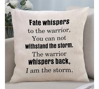 Fate Whispers to The Warrior, You Can Not Withstand The Storm.'The Warrior Whispers Back, I Am The S Throw Pillow Cover Pillow Case Cushion Cover Pillow Case Quote Decortaive Pillowcase with Zipper