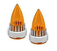 FATECIM 2" Bullet Turn Signal Light Supersonic Replacement Amber Lenses Covers for Softail Street Road Glide Fat boy Sportster Dyna Deluxe Bikes Snap On repl. OEM# 68973-00 Chrome Bezel