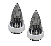 FATECIM 2" Bullet Turn Signal Light Supersonic Replacement Smoke Lenses Covers for Softail Street Road Glide Fat boy Sportster Dyna Deluxe Bikes Snap On repl. OEM# 68973-00 Chrome Bezel