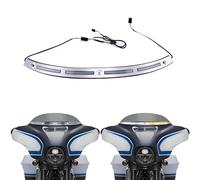 FATECIM Windshield Trim LED Light with Running Light & Sequential Turn Signals for Harley Touring Street Glide Ultra Limited Electra Glide FLHX FLHTK 2014-2023 (Chrome Windscreen Trim, Smoke Lens)