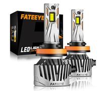 FateEye H11 LED Headlight Bulbs 38000LM 130W 6500K White IP68 Pack of 2 | Plug and Play, Universal Fit, 100000H Lifespan, 600% Brighter, Fan Cooling, Front Left/Right