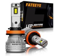 FateEye H11 LED Headlight Bulbs - 800% 44000LM 200W H11 Headlight Bulbs Conversion Kit, 6500K White Light with Fan, Plug and Play, IP68 Waterproof, Pack of 2