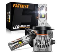 FateEye H4 LED Headlight Bulbs - 38000LM 130W H4 Headlight Bulbs with Fan,6500K White Light LED Bulb,Plug and Play,IP68 Waterproof, Pack of 2