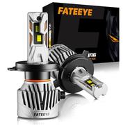 FateEye H4 LED Headlight Bulbs - 38000LM 6500K White Light 130W H4 Headlight Bulbs Conversion Kit, LED Bulb with Fan, Halogen Replacement Bulb,IP68 Waterproof, Pack of 2