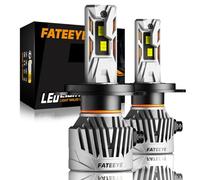 FateEye H4 LED Headlight Bulbs - 600% 38000LM 130W Headlight Bulbs Conversion Kit,6500K White Light H4 LED Bulb with Fan,Plug and Play,IP68 Waterproof, Pack of 2