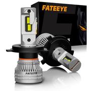 FateEye H4 LED Headlight Bulbs - 800% 44000LM 200W H4 Headlight Bulbs Conversion Kit, 6500K White Light with Fan, Plug and Play, IP68 Waterproof, Pack of 2