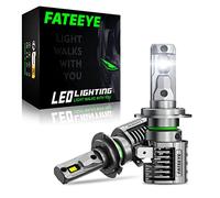 FateEye H7 led headlight Bulbs, 22,000LM Ultra Brighter, 6500K Cool White, 100000Hrs Long Life with Cooling Fan, 1:1 Halogen Size, Plug and Play, Fog Lights Bulbs, Pack of 2 (H7)
