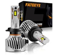 FateEye H7 LED Headlight Bulbs - 38000LM 6500K White Light 130W H7 Headlight Bulbs Conversion Kit, Halogen Replacement Bulb with Fan, IP68 Waterproof, Pack of 2