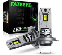 FateEye H7 LED Headlight Bulbs 60W 12000LM 6500K Xenon White 1:1 Mini Size H7 LED Car Exterior Headlight Bulb Canbus Error Free With Fan Super Bright IP68 Waterproof Plug And Play 12V 2Pcs