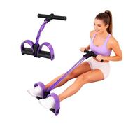 FateFan Multifunction Tension Rope, 6-Tube Elastic Yoga Pedal Puller Resistance Band, Natural Latex Tension Rope Fitness Equipment, for Abdomen/Waist/Arm/Leg Stretching Slimming Training (Purple)