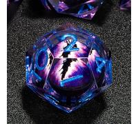 FATESTONE Sharp Resin DND Dice Handmade 7 pcs D&D dice with Gift Box with Gift Case for Dungeons and Dragon Game (Purple)