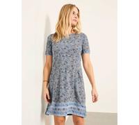 FatFace Cotton Rich Jersey Floral Mini Shift Dress Blue Mix