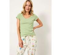 FatFace Cotton Rich Pointelle Pyjama Top Green