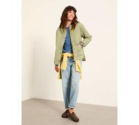 FatFace Cotton Rich Quilted Collarless Jacket Green