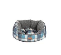 Fatface Grey Fleece Blue Check Sustainable Recycled Fibre Deluxe Soft Dog/Puppy Slumber Bed 30 Inch
