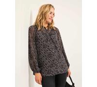 FatFace Floral Collared Blouse Grey Mix
