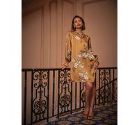 FatFace Floral Mini Shift Dress Gold Mix