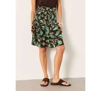 FatFace Floral Shirred Mini Tiered Skirt Brown Mix
