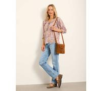 FatFace Floral Tie Neck Blouse Purple Mix