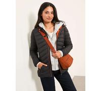 FatFace Lightweight Hooded Quilted Puffer Coat Black