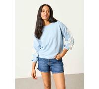 FatFace Pure Cotton Embroidered Sweatshirt Blue Mix