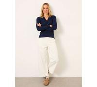 FatFace Pure Cotton Wide Leg Cropped Trousers White