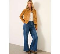 FatFace Suede Collared Short Jacket Stone