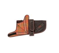 Danish Design FatFace Sussex Brown Waxed Cotton Orange Check Lining Naturally Water Resistant Dog/Puppy Coat 45 cm