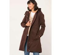 FatFace Waterproof Hooded Borg Lined Raincoat Brown