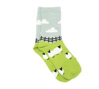 FatFig - Cool Funky Designer Animal Socks - Bamboo/Cotton Rich - Womens UK 4/7 - Super Soft (UK, Numeric, 4, 7, Regular, Regular, Sheep Meadows Green)