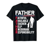 Father American Flag Patriotic Dad happy father's day 2025 T-Shirt