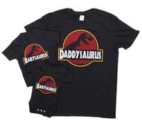 Father and Baby Matching Clothes Gift Set Tops - Daddysaurus & Babysaurus (Sold Separately) (Dad T Shirt, L)
