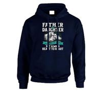 Father and Daughter Mens Hoody Pullover Party Christmas Jumper Dad Funny Gift Hoodie Top Printed Design Navy Blue - XX-Large