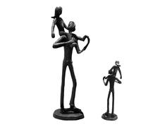 Father and Daughter Statue - Iron Art Sculpture, Heartwarming Figure | Accent Piece Gift Collector's Party Father's Day Gift, Decorative Family Ornament for Home Decoration, Bedroom, Office Shelf
