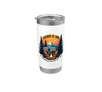 Father and Son Camping Partners for Life Dad Papa Camper Fun Stainless Steel Insulated Tumbler