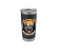 Father and Son Camping Partners for Life Dad Papa Camper Fun Stainless Steel Insulated Tumbler