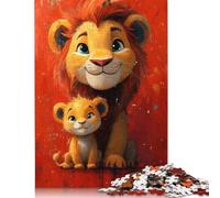 Father And Son Lion Jigsaw Puzzles Puzzle for Adults Kids. 1000 Piece Whimsical Challenge Toy Educational Games Home Decoration for Educational Games Gifts 1000pcs (40x28cm)