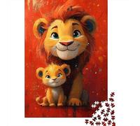 Father And Son Lion Jigsaw Puzzles Puzzles for Adults Kids. 1000 Piece Impossible Challenge Toy Educational Games Home Decoration for Adults& Kids Age 14 Years Up 1000pcs (75x50cm)