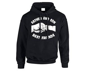 Father and Son Mens Hoody Pullover Party Christmas Jumper Dad Funny Gift Hoodie Top Printed Design Black - X-Large