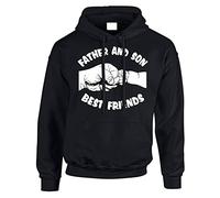 Father and Son Mens Hoody Pullover Party Jumper Dad Funny Gift Hoodie Top Printed Design Black - X-Large