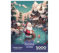 Father Christmas Anime Style Jigsaw Puzzles Puzzle for Adults Kids. 1000 Piece Great Gifts Challenge Toy Educational Game Home Decoration for Adults& Kids Age 14 Years Up 38x26cm/1000pcs