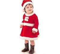 Father Christmas Costume - Baby Dress - Dress - Fleece - Soft and Warm Taglia - 3-6 MESI Bimba 60 70 cm