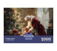 Father Christmas Jigsaw Puzzles for Adult Difficult Challenges 1000 Pieces Difficult Hard Jigsaw Puzzles for Man And Woman with Letters on Back 70x50cm/1000pcs