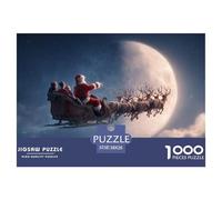 Father Christmas Jigsaw Puzzles for Adult Educational Game The Impossible Challenge 1000 Pieces Difficult Hard Jigsaw Puzzles for Man And Woman with Letters on Back 38x26cm/1000pcs